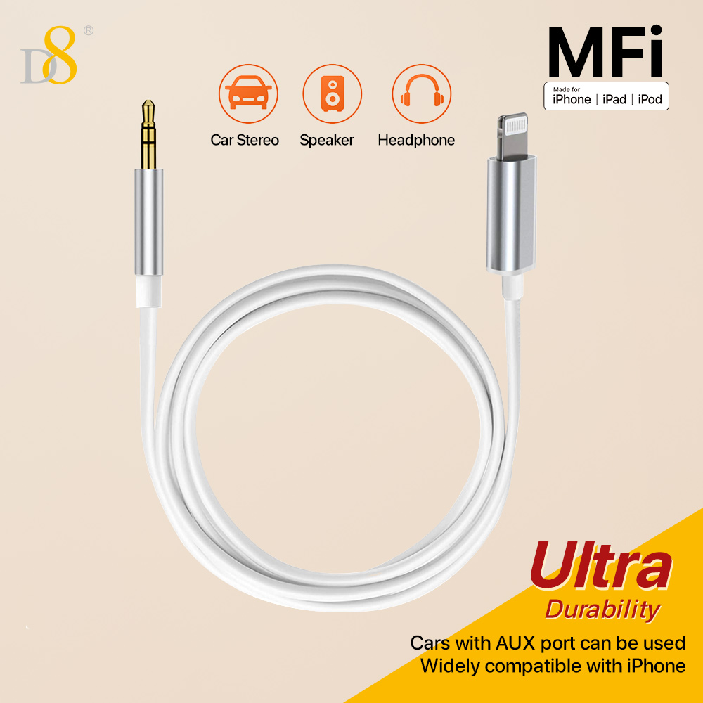 Wired Earphone Lightning - Adaptador de audio D8 Lightning a