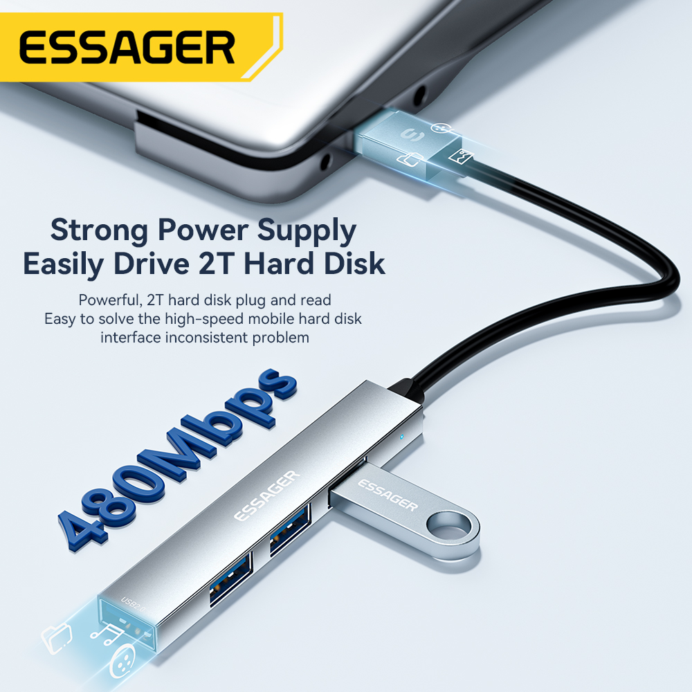 Essager 4 en 1 USB C Cable Hub - Usb Hub Type C reseña y precio
