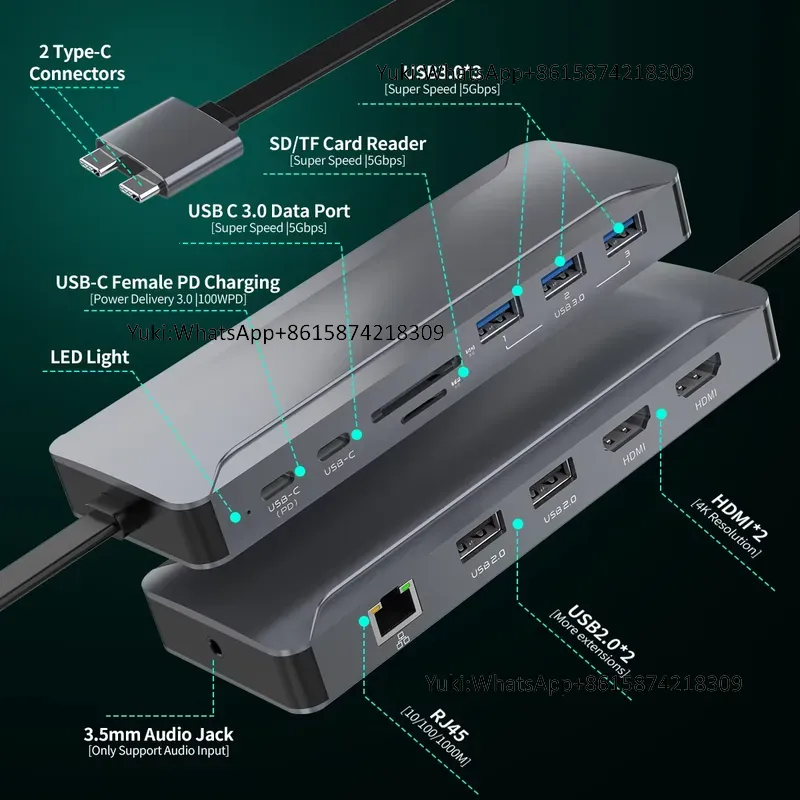 Estación de Acoplamiento con D - Usb Hub Type C reseña y precio