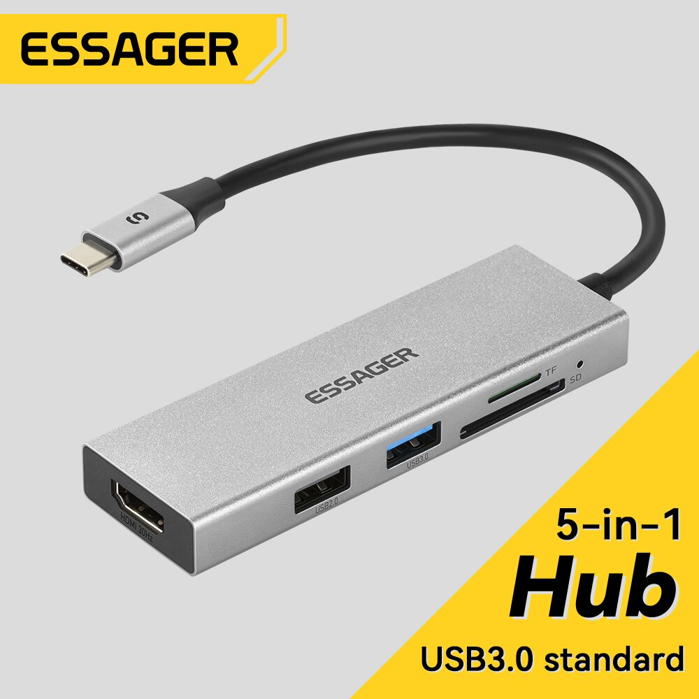 Essager 5 en 1 USB C HUB HDMI- - Usb Hub Type C reseña y precio