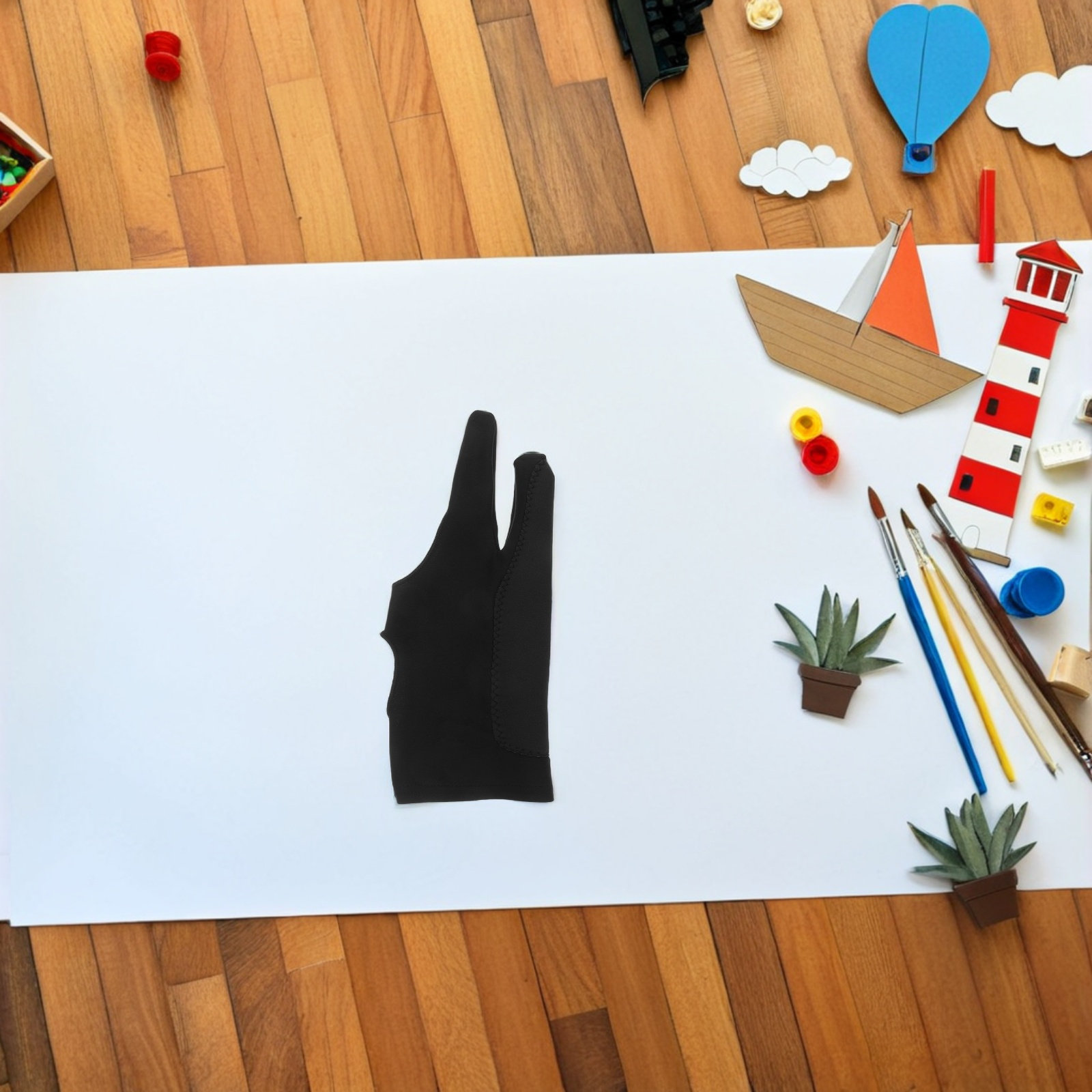 1 par de guantes de dos dedos  - Drawing Glove Artist reseña y precio